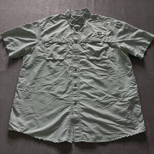 LL Bean Lightweight Button Down Shirt Men XL Tall Green Vented Back Golf Fishing